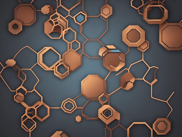 Digital hexagon abstract background