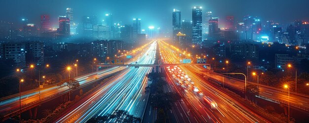 Photo digital highways bustling with the traffic wallpaper