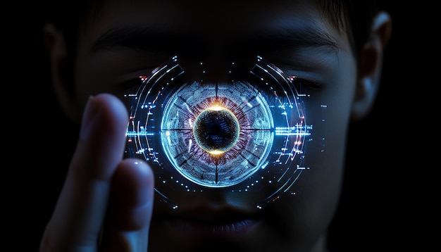 Photo digital holographic eye creative technology