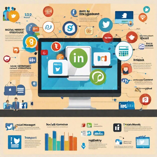 Premium AI Image  Digital Horizons Navigating the Social Media Landscape