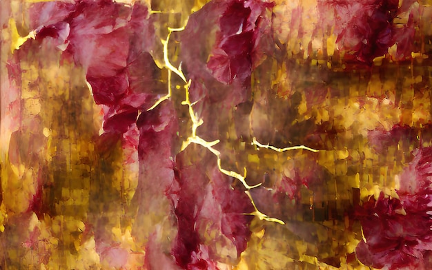 Digital illustration abstract background burgundy and gold texture