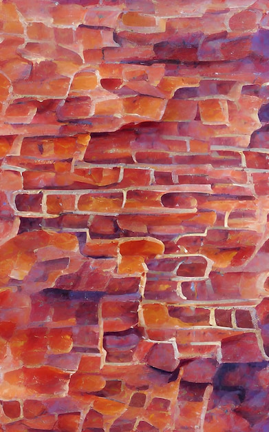 Digital illustration abstract background painted bricks