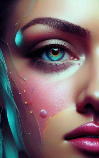 A digital illustration beautiful girl eye