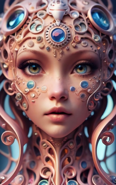 A digital illustration beautiful girl eye