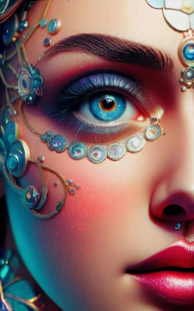 A digital illustration beautiful girl eye