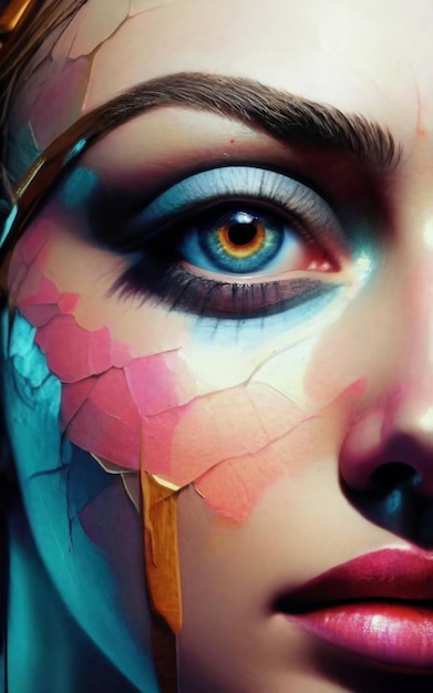 A digital illustration beautiful girl eye