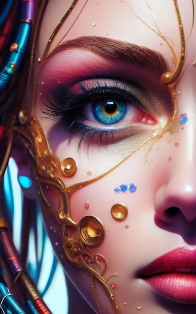 Цифровая иллюстрация красивого глаза девушки