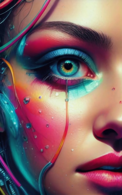 A digital illustration beautiful girl eye