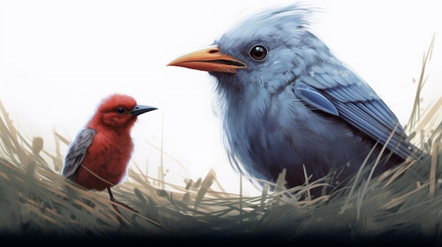 A digital illustration of a bird with a bird