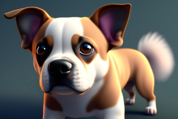 Digital illustration of a Bulldog in front of a dark background