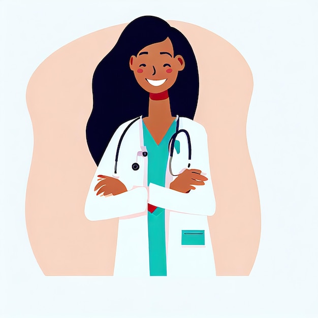 Photo a digital illustration of a female doctor