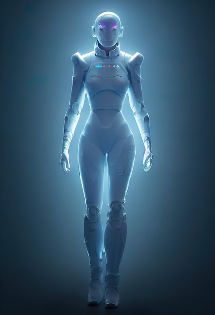 Digital illustration of female robot body