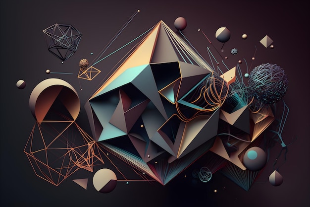 A digital illustration of a geometric shapes with the words " the word " on it "