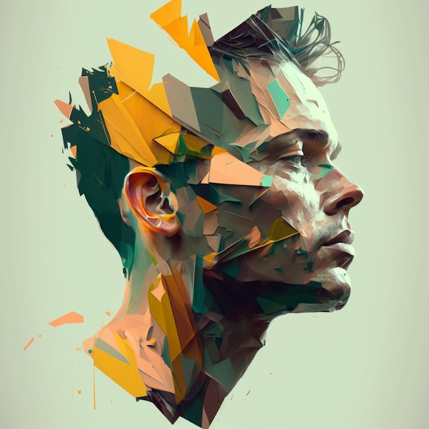 A digital illustration of a man's face