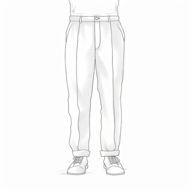 Digital Illustration Of A Man In White Shirt And Pants