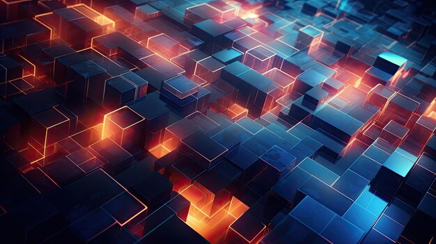 a digital illustration of a maze of cubes