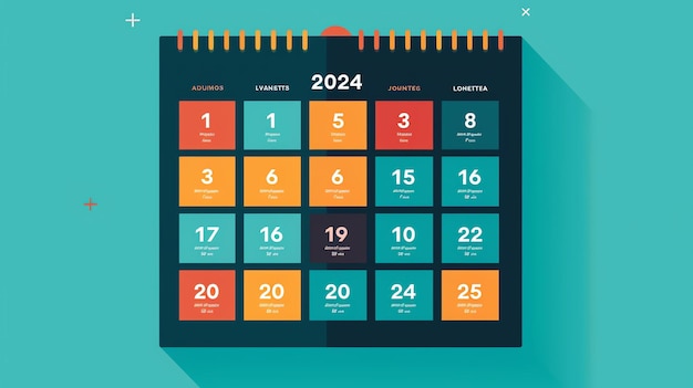 Foto un'illustrazione digitale di un calendario mensile il calendario è in uno stile minimalista moderno e presenta un design pulito e ordinato