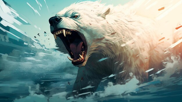 digital illustration of a polar bear