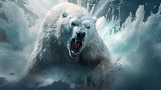 digital illustration of a polar bear