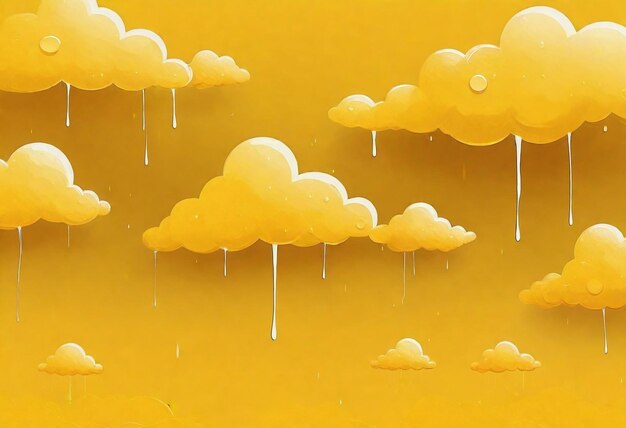 Photo a digital illustration of rain clouds and raindrops