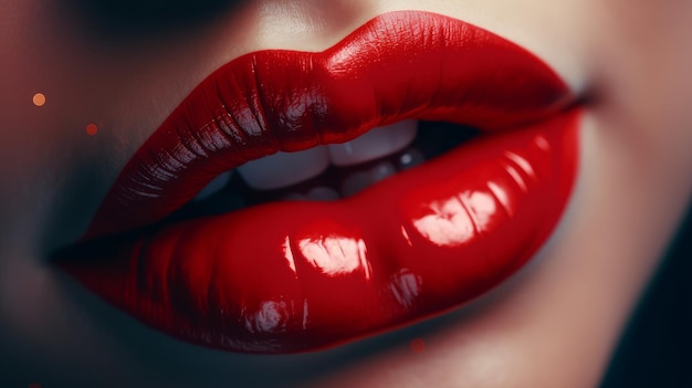 Digital illustration of red lips Makeup design Al generated