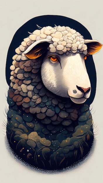 Digital illustration of a sheep