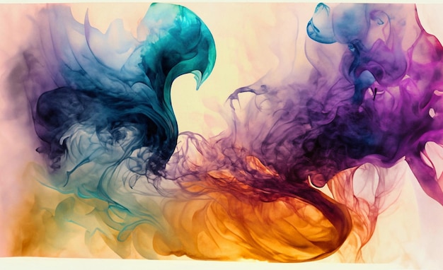 digital illustration of a smoke colorful background