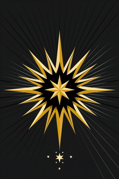 Photo a digital illustration of a star with a gold star on it.