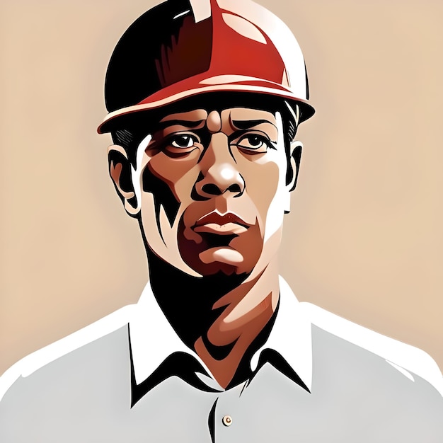 Digital illustration of a worker or a laborer for Labor day