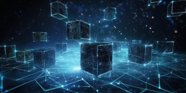 立方体と「データセンター」という言葉のデジタル画像