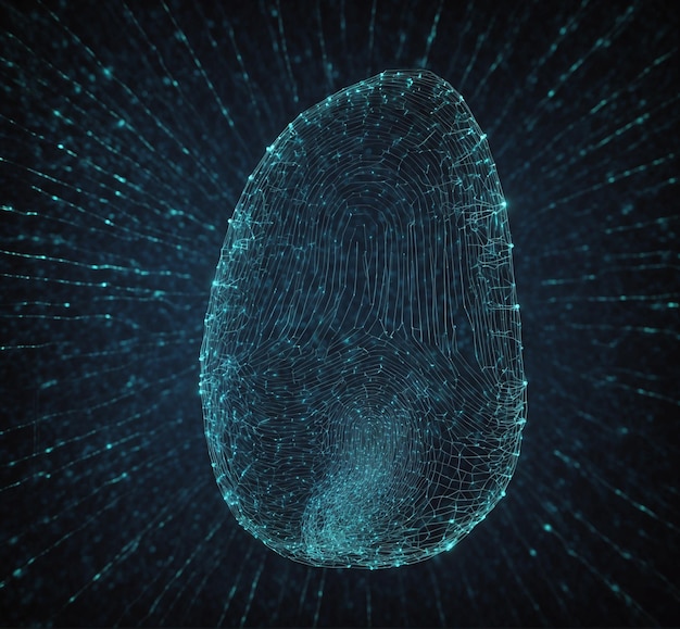 a digital image of a fingerprint with a blue background