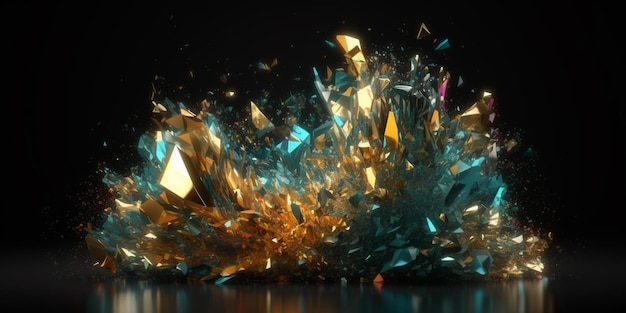 A digital image of a glass explosion