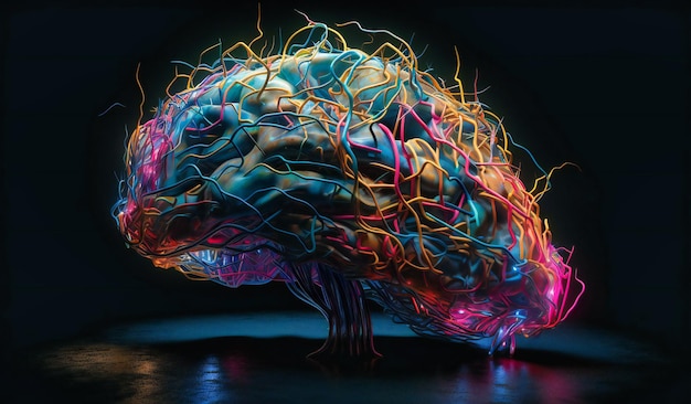 A digital image of a human brain