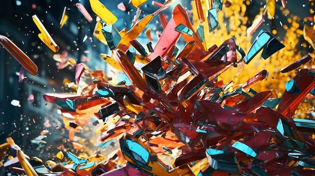 A digital image of a shattered glass.