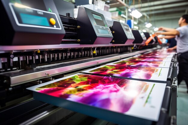 Photo digital inkjet printing machine in production