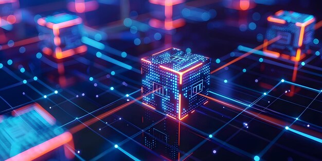 블록체인 투표 결과를 보여주는 디지털 인터페이스 (Blockchain Voting Concept) 투명성 보안 데이터