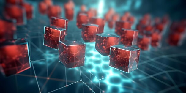 อินเทอร์เฟซดิจิทัลแสดงผลการโหวต Blockchain โดยแต่ละโหวตเป็นบล็อก แนวคิด ระบบการโหวต Blockchain อินเทอร์เฟซดิจิทัล การแสดงผลลัพธ์ กระบวนการโปร่งใส ความปลอดภัยของข้อมูล