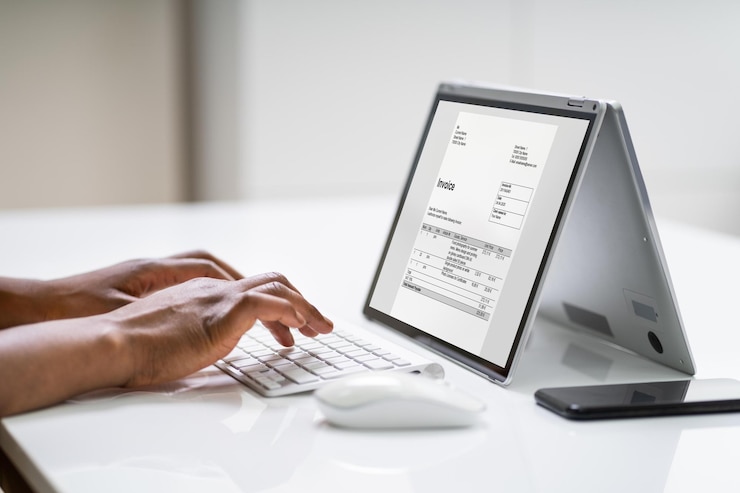 Photo digital invoice document or payment receipt