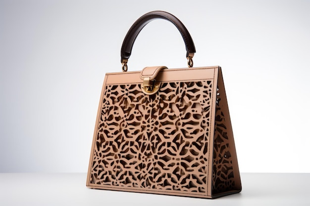 Digital Laser Cut Handbag Isolated On White Background