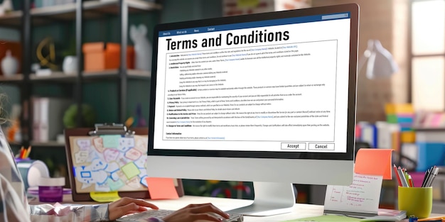 digital legal contract provide terms and conditions document brisk on screen