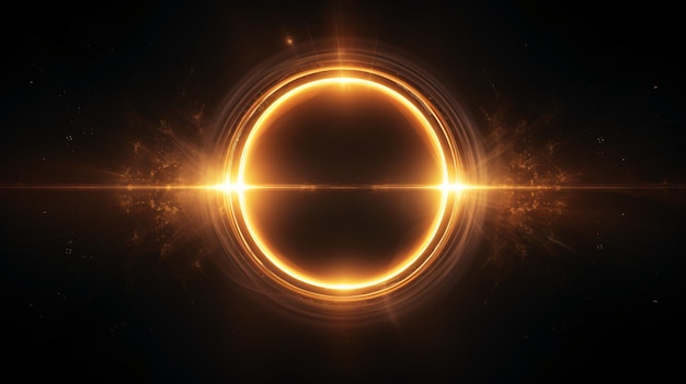 Digital lens flare isolated in black background