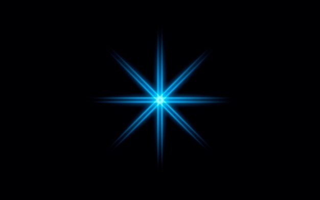digital lens flare with bright light isolated on black background