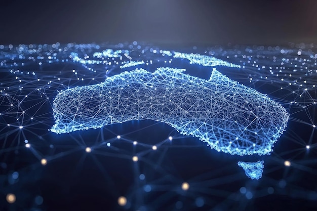 digital map of australia network connectivity created with generative ai