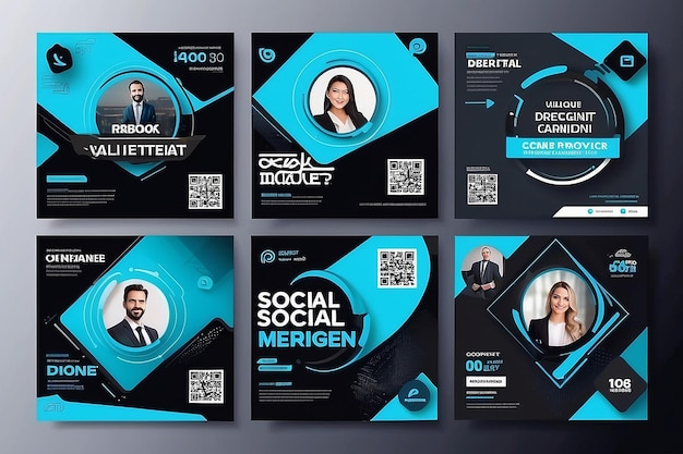 Photo digital marketing agency banner for social media post template set corporate business promotion social media web banner