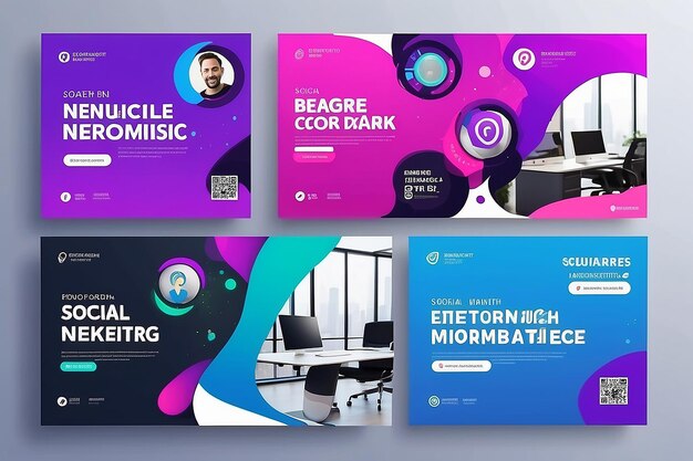 Digital marketing agency banner for social media post template set corporate business promotion social media web banner