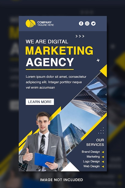 Photo digital marketing agency banner social