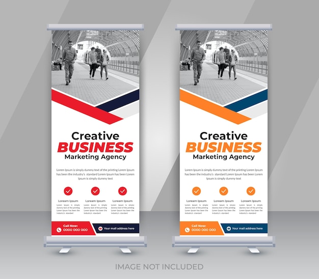 Photo digital marketing agency and corporate business modern roll up banner standee template