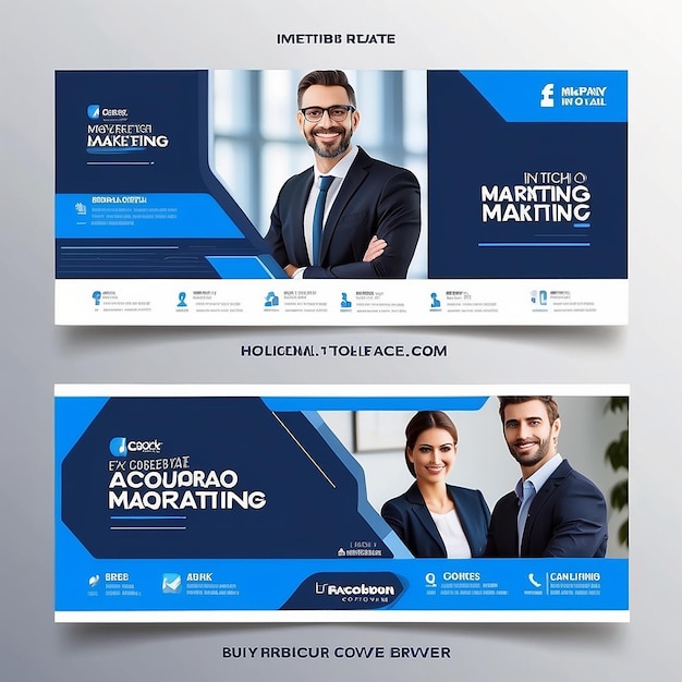 Photo digital marketing agency and corporate facebook cover template