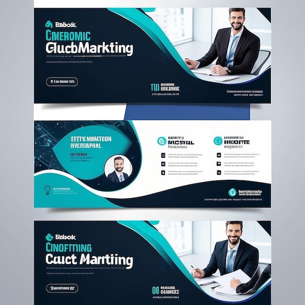 Photo digital marketing agency and corporate facebook cover template