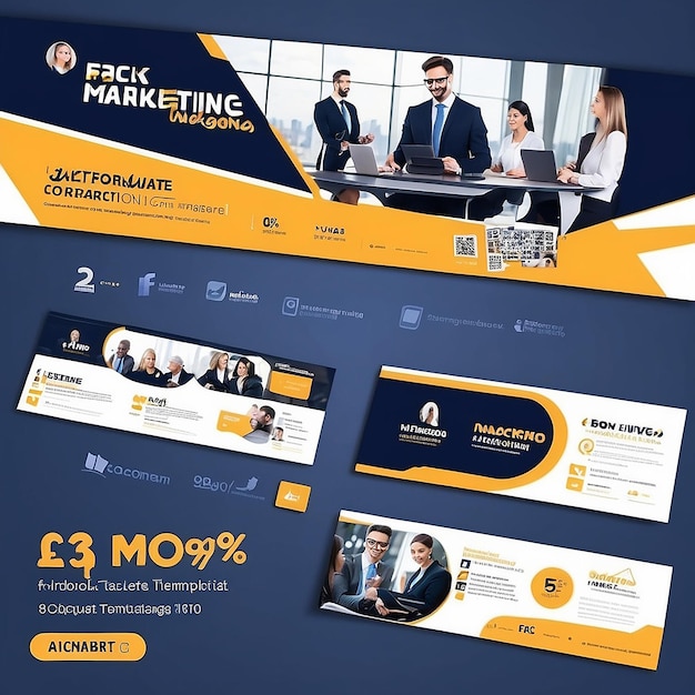 Photo digital marketing agency and corporate facebook cover template